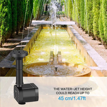 1.2W Solar Powered Fountain Water Pump 200L/h with 6 Nozzles Solar Fountain for Bird Bath Ponds Garden Fish Tank
