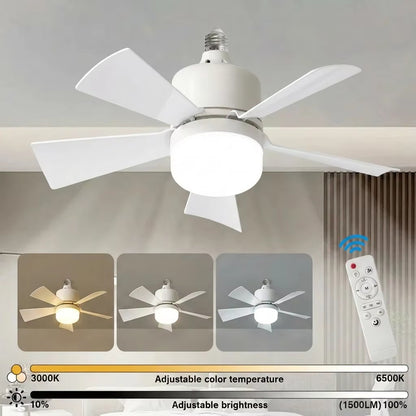 1 Pack 30W Ceiling Fan Lights with Remote Control Dimming LED Fan Light E27 Base Suitable for Living Room Kitchen Study Garage