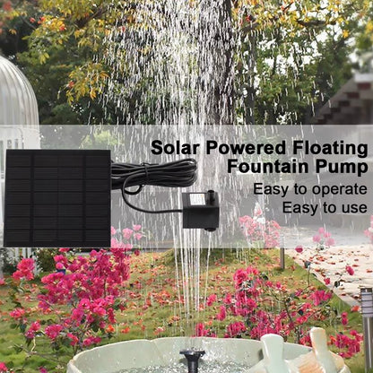 1.2W Solar Powered Fountain Water Pump 200L/h with 6 Nozzles Solar Fountain for Bird Bath Ponds Garden Fish Tank